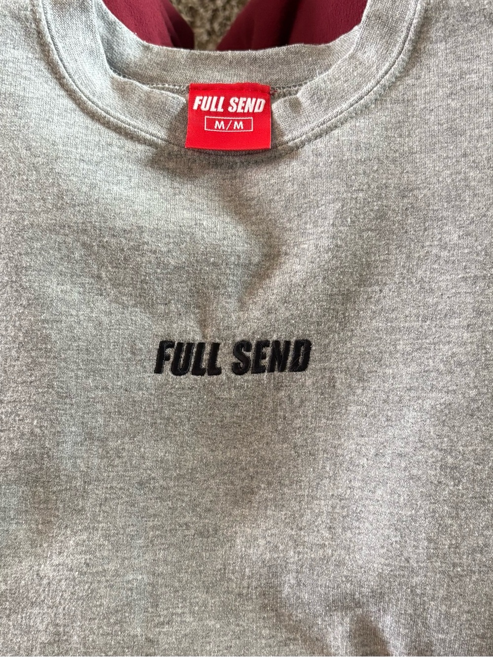 Nelk Boys Full Send Men's Gray Crewneck Sweatshirt - 'Full Send' Embroidered